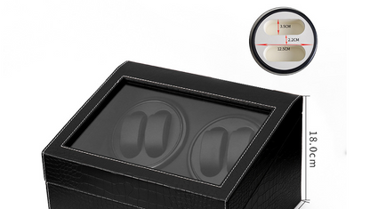 Automatic Watch Winder Box with Black Crocodile Pattern